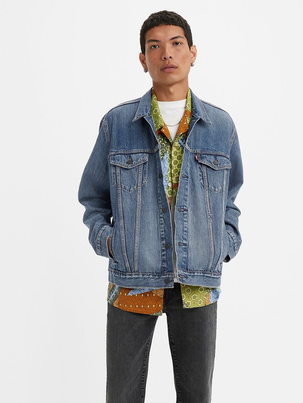 Men's Worn In Blue Trucker Jacket - Shop On Cotton Jackets